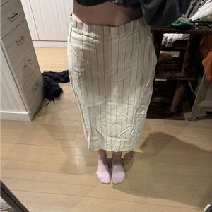 Banana Republic Cream Pencil Skirt with Stripes